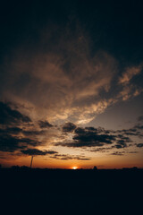 sunset over the field
