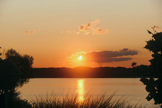 Sonnenuntergang bei Tulln an der Donau