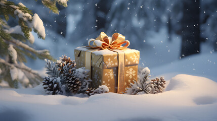 Fototapeta na wymiar Beautiful Christmas gift box