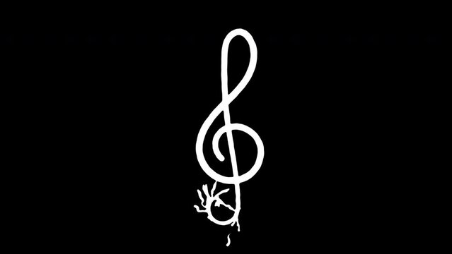 Doodle Musical NOTES Element Animation, Overlay, on Alpha Channel, Loop
