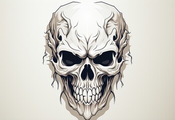 Fototapeta premium white_skull_sticker_design_element 3