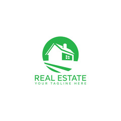 unique home estate log icon vector template