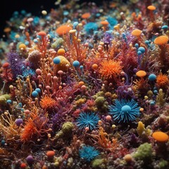 Naklejka premium viruses and bacteria, the world of microorganisms close-up