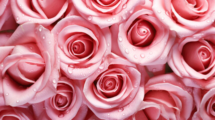 Background of pink fresh roses.