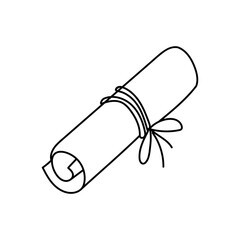 Vintage doodle-style hand-drawn scroll illustration for cards, posters, stickers, and professional design