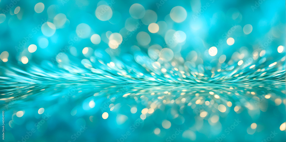 Wall mural abstract blue background with rays and bokeh