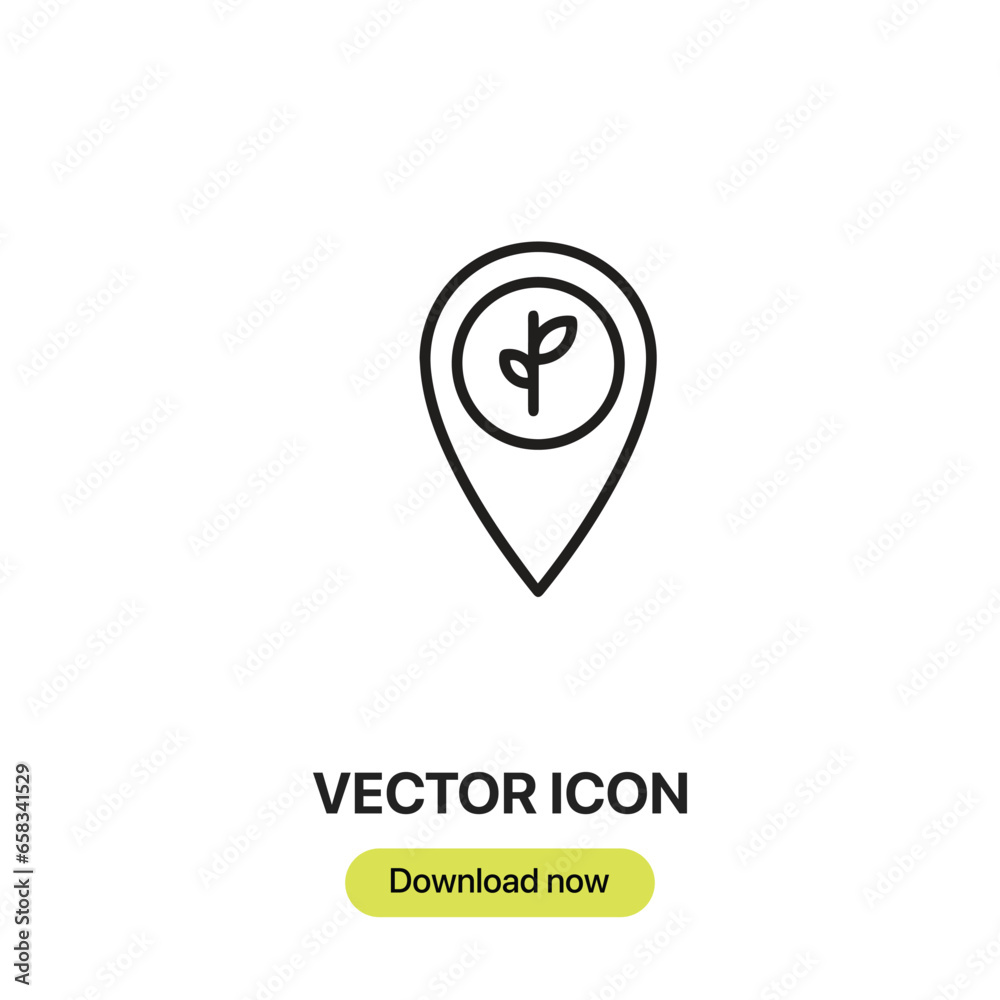 Leinwandbilder plant icon vector. linear-style sign for mobile concept and web design. plant symbol illustration. p