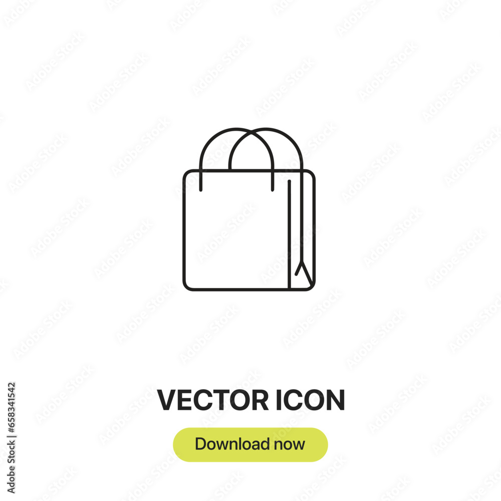 Fototapete shopping bag icon vector. linear-style sign for mobile concept and web design. shopping bag symbol i