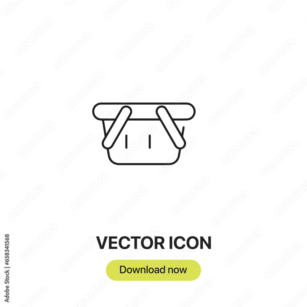 Fototapete Shopping Basket icon vector. Linear-style sign for mobile concept and web design. Shopping Basket symbol illustration. Pixel vector graphics - Vector.
