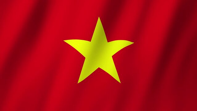 Vietnam Flag. Vietnamese Flag. National 3d Vietnam flag waving. Flag of Vietnam footage video waving in wind. 4K Animation
