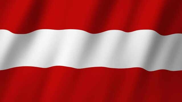 Flag of Austria footage video waving in wind. 4K AnimationAustrian Flag. National 3d Austria flag waving. 