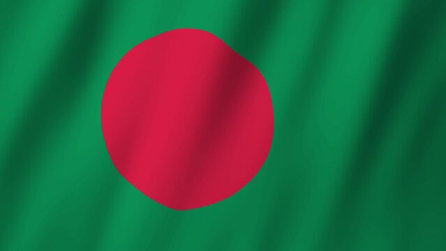 Bangladesh Flag. National 3d Bangladesh flag waving. Flag of Bangladesh footage video waving in wind. 4K Animation