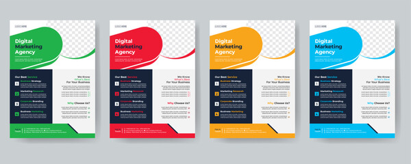 Modern Creative Corporate business, digital marketing agency flyer Brochure design, cover modern layout, annual report, poster, flyer in A4 template
