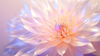  a large white flower with pink center surrounded by blue petals.  generative ai