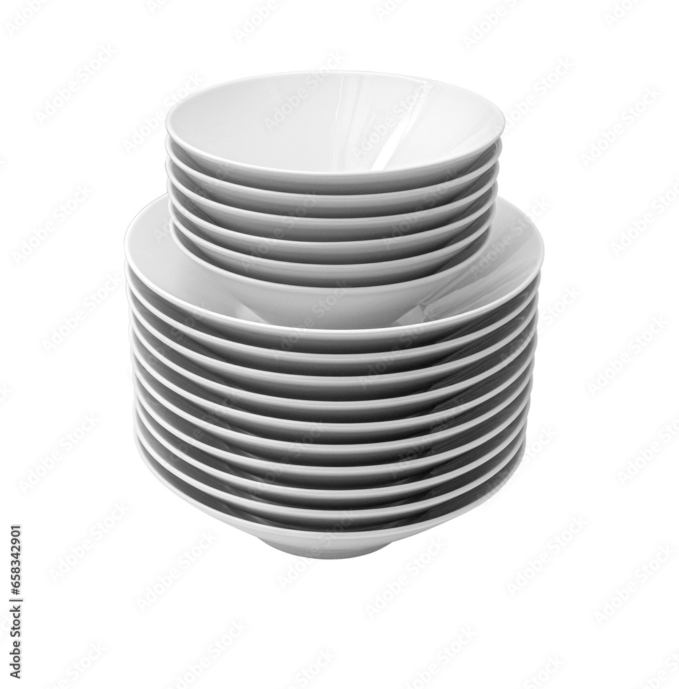 Wall mural a stack of white plates