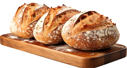 Bochenki chleba na zakwasie na przeźroczystym tle, png