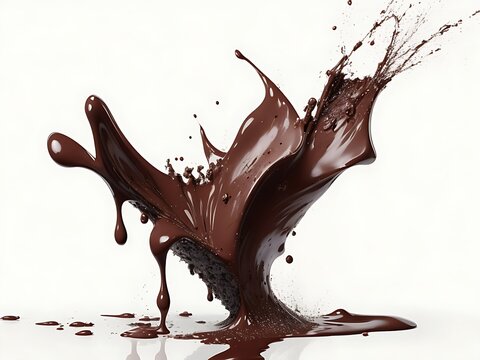 Isolated chocolate milk splash
