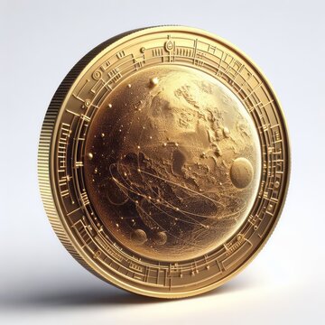 Gold Coim, Gold Coin with an image of  earth