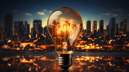 Light bulb. Concept of Business idea - obrazy, fototapety, plakaty