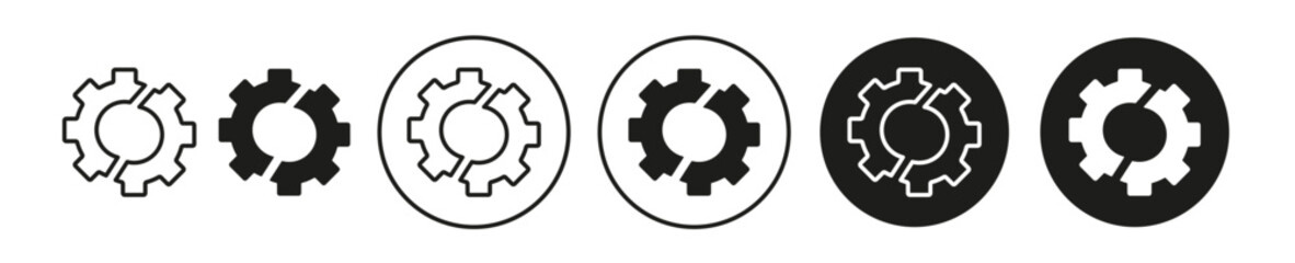 broken gear icon set. vector symbol illustration. - obrazy, fototapety, plakaty