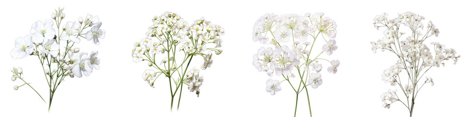 Gypsophila  Flower Hyperrealistic Highly Detailed Isolated On Transparent Background PNG File