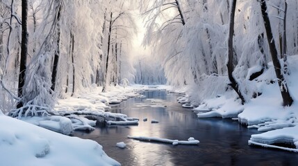 winter river in the forest