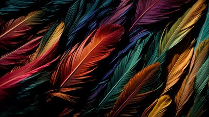 colorful feathers background