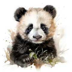 watercolor panda clipart, generative ai