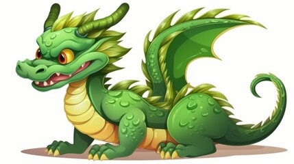 Naklejka premium Green Wood dragon, symbol of 2024 Chinese New Year