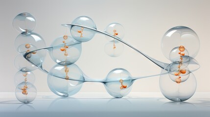  a group of bubbles floating on top of each other in water.  generative ai