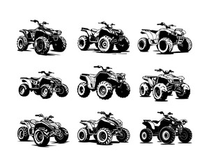 Silhouette ATV Vector Illustrations Collection