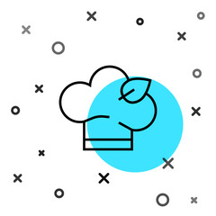 Black line Vegan food diet icon isolated on white background. Organic, bio, eco symbol. Vegan, no meat, lactose free, healthy, fresh and nonviolent food. Random dynamic shapes. Vector