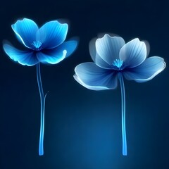 two blue flower on background