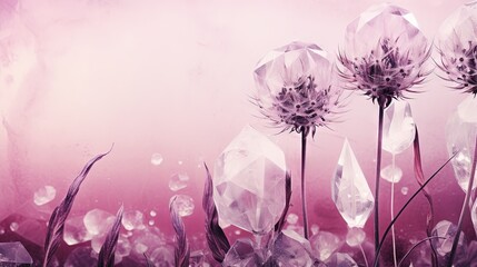 a bunch of flowers that are on a pink and purple background.  generative ai