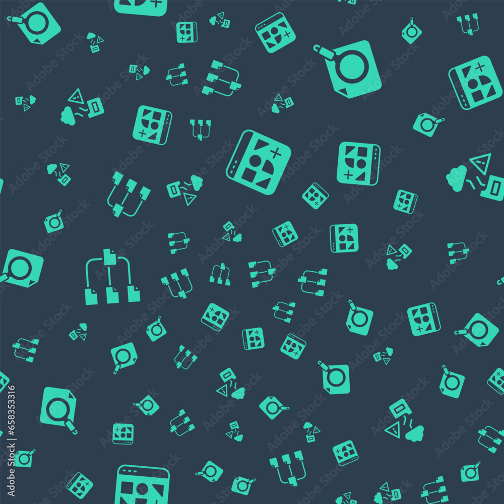 Poster set different files, search concept with folder, folder tree and cloud technology data transfer on s