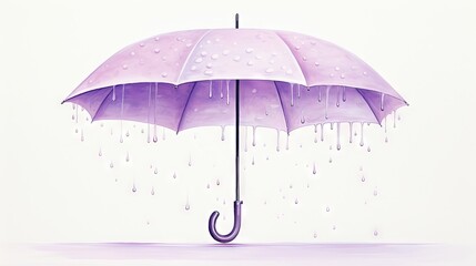  a painting of a purple umbrella with rain drops on it.  generative ai - obrazy, fototapety, plakaty