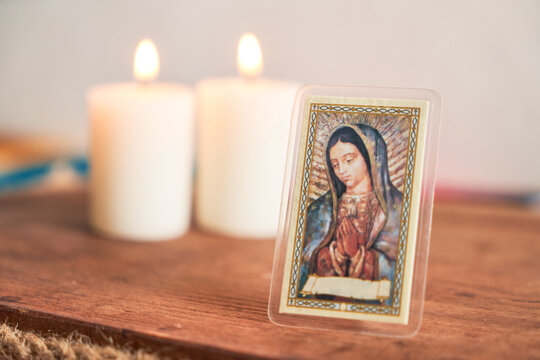 Image of our lady the virgin of guadalupe, an important religious figure in mexico.