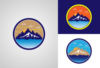 Mountain Logo. Mountain peak summit logo design. Outdoor hiking adventure icon. Vector illustration. Pro Vector Flat Vector Logo Design Template Element.