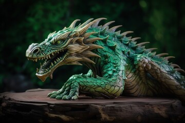 Green Wood dragon, symbol of 2024 Chinese New Year