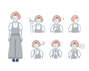 女性の表情　バリエーションセット