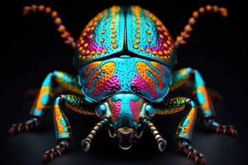 Naklejka premium Macro shots of colorful beetle insects 