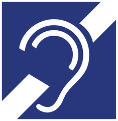 International symbol for deafness vector icon. Symbol of access for hearing loss.