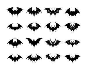 Black Bat Vector Illustrations Collection