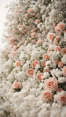 background of thousands of white flowers