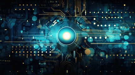 Technology abstract background, Electronic processor illustration