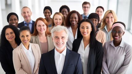 Group Of Business People In the white background, Diversity, Successful Mix Race Man Woman Leading Business People Team, Professional Staff and leader Happy Smiling