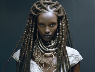 African woman with dreadlocks.