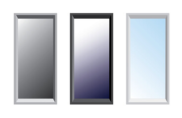 Home decorating room design reflective mirrors or windows in frames