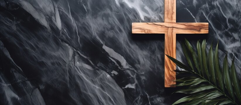 Palm Sunday religious concept with abstract Easter cross