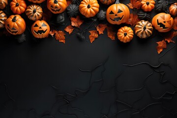 Festive Halloween Party Border With Vibes. Сoncept Halloween Decorations, Spooky Cocktails, Costume Contest, Haunted House